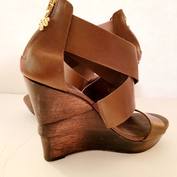 Diane von Furstenberg Opal Crisscross Wedge Sandal Sz 8.5 - Picture 11 of 12